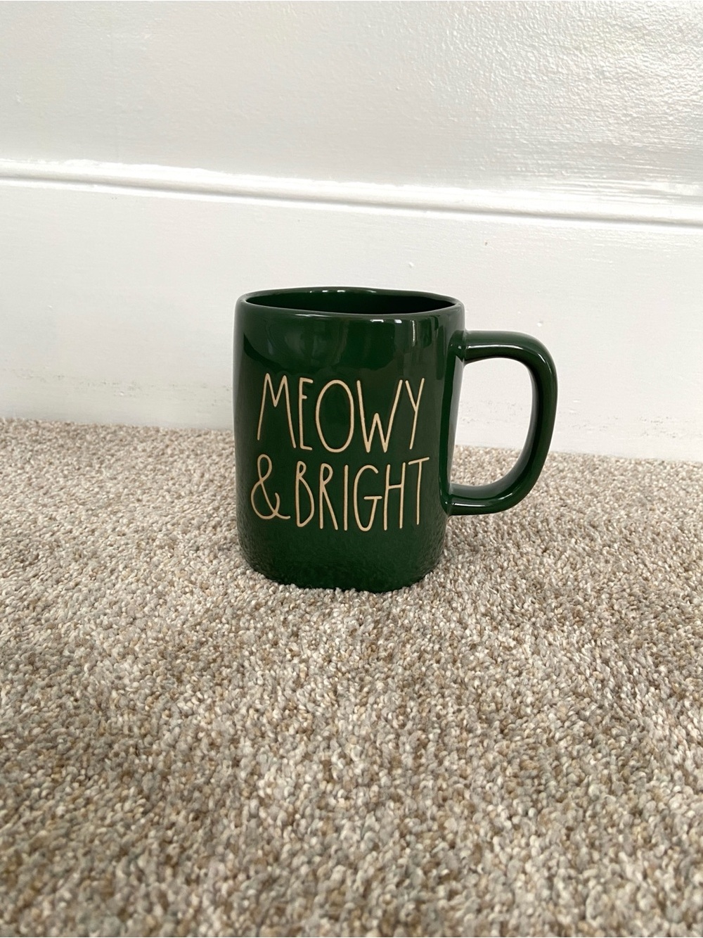 Rae Dunn "MEOWY & BRIGHT" Cat Christmas Mug